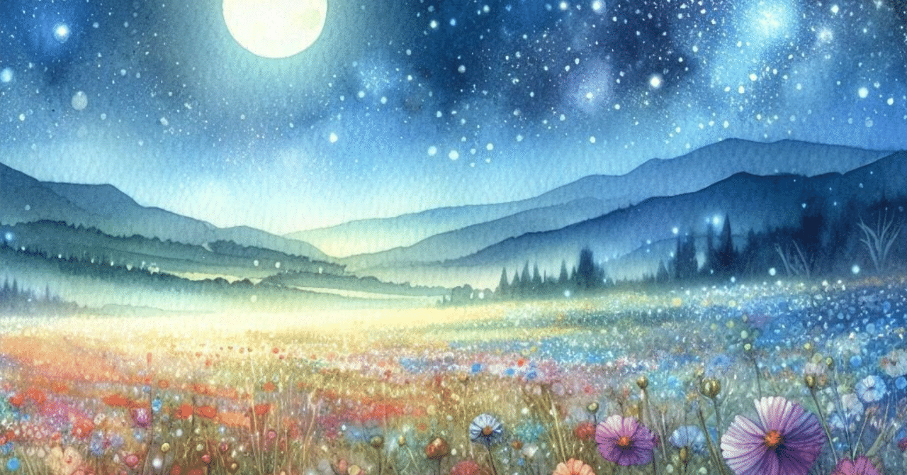 69[生成AI]ふるさとを描こう,朧月夜,水彩,風景[Copilot]｜久藤 あかり