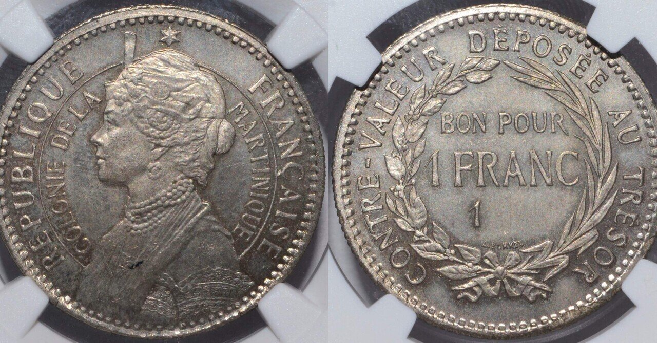 アンティークコインの世界 ｜ ジョゼフィーヌの1フラン試作白銅貨｜Shelk🦋