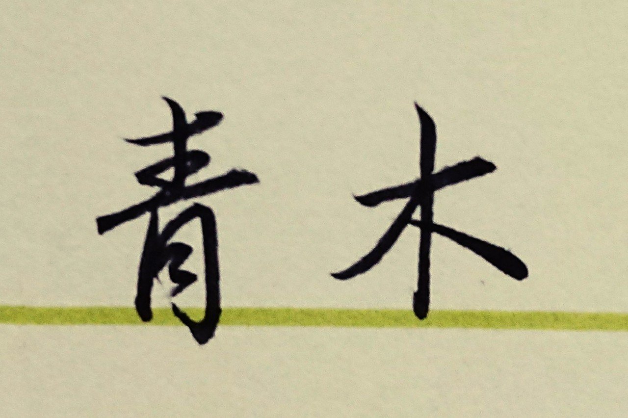 書道家が書く名前手本 長野県23位青木さん Ayumi Okabe Note