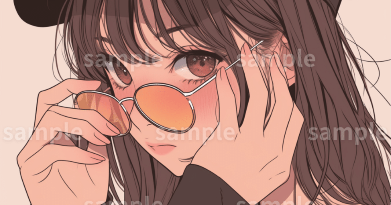 イラスト】「サングラス女子アイコン」のフリー素材｜SNS用アイコン