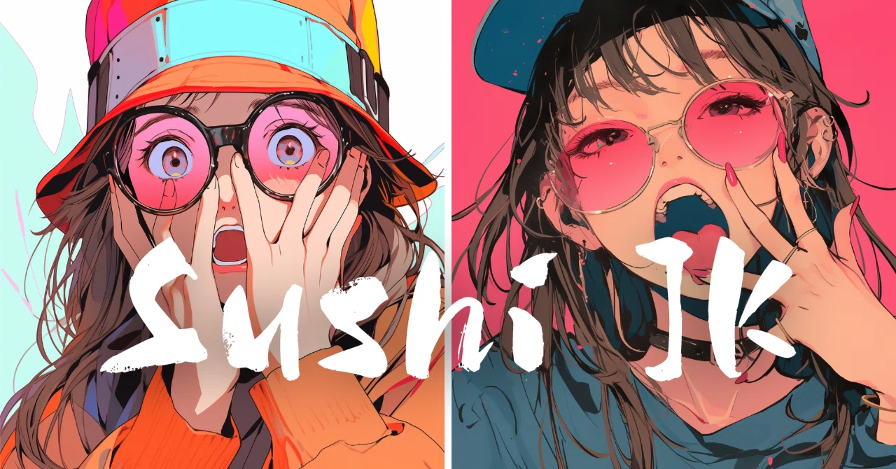 イラスト】「サングラス女子アイコン」フリー素材2枚セット｜SNS用