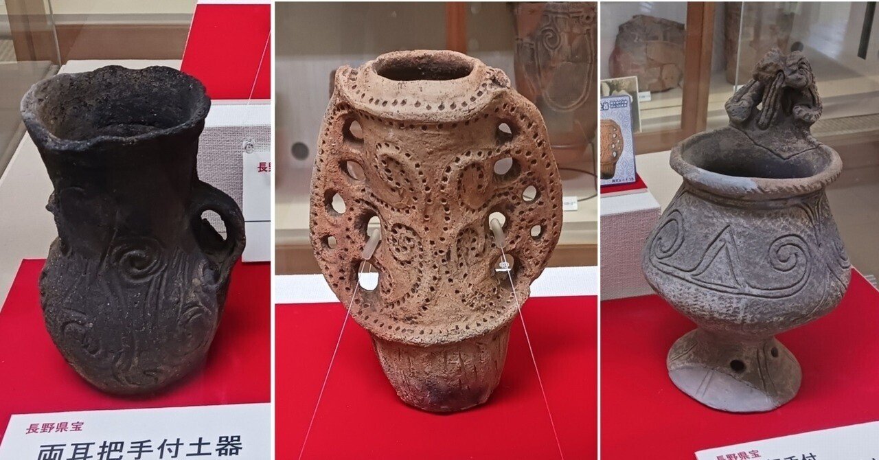 安曇野市穂高郷土資料館の広耳把手付土器（ひろみみとってつきどき