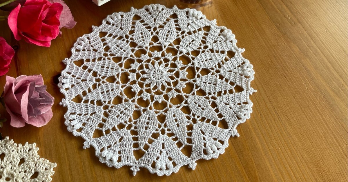 レース編みドイリーの編み方【編み図】#32｜Rieko / LACE Design