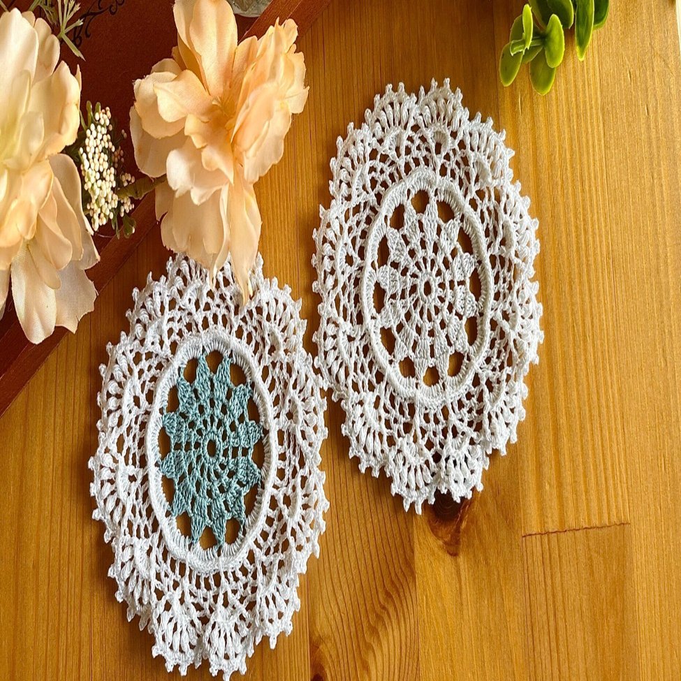 仕上げいらずな立体ミニドイリー【編み図】#34｜Rieko / Riekoのレース