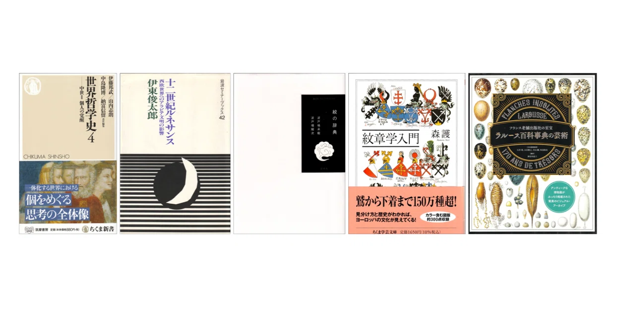 ラルース百科事典の芸術』〜「紋章」／森護『紋章学入門』／『紋の辞典