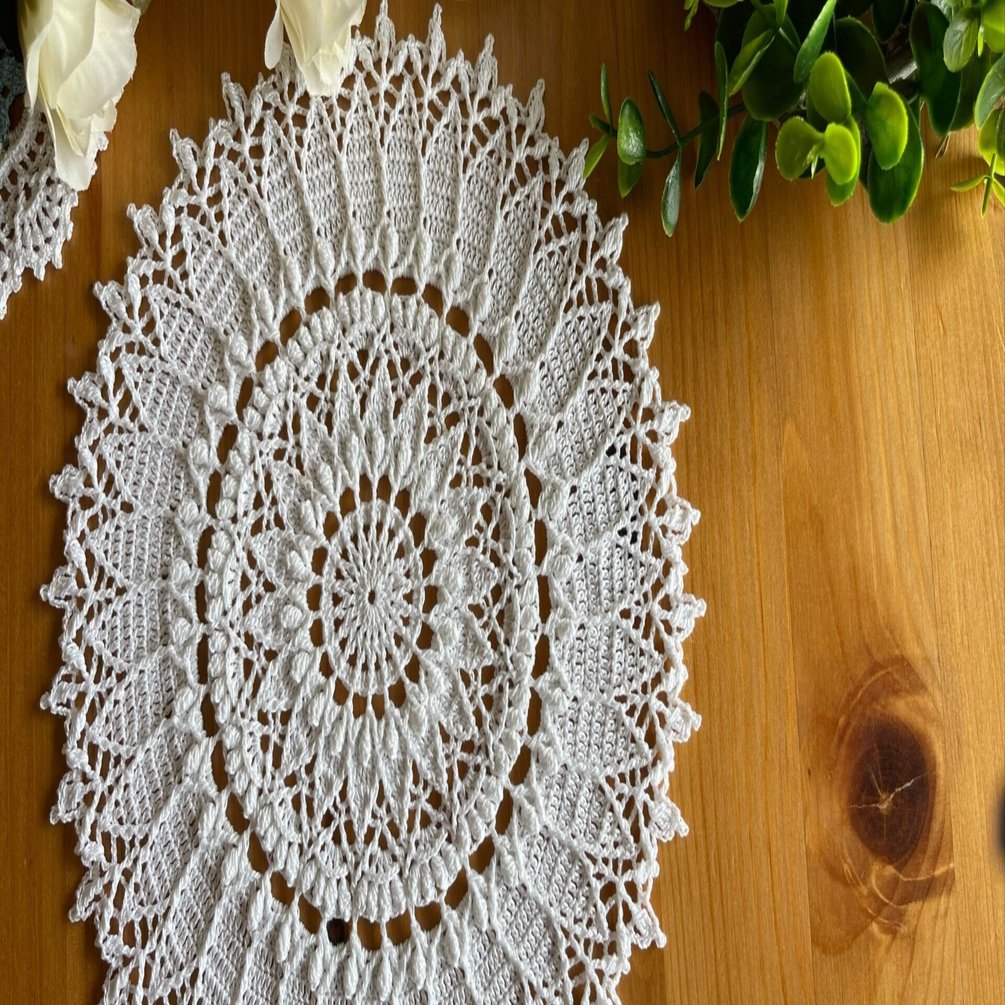 立体模様のドイリーの編み方【編み図】｜Rieko / Riekoのレース編みレシピ