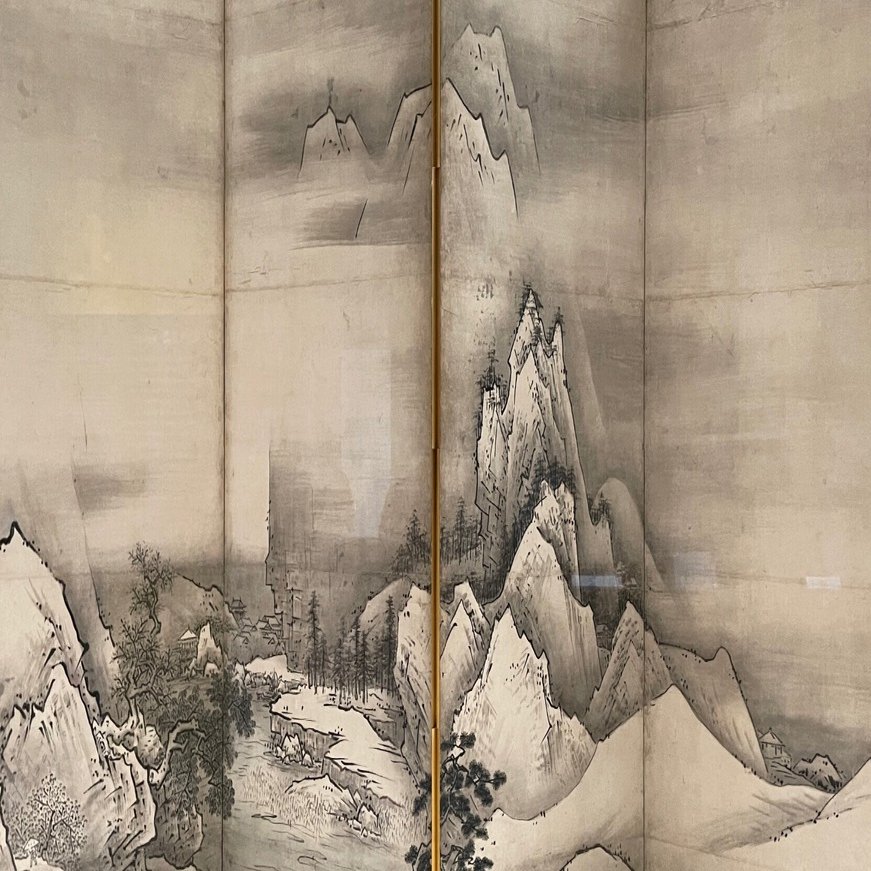 雪舟・山水図屏風の系譜』みたいなトーハクの展示構成 伝周文&雪舟から