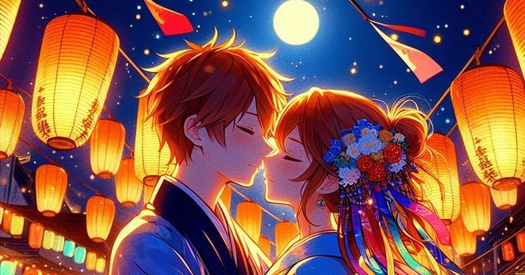 べーちゃん　夏夜の再会　シーグラス／天然石／七夕／織姫 AIイラスト 七夕(織姫様と彦星様の再開)｜笑わせるセールスマン