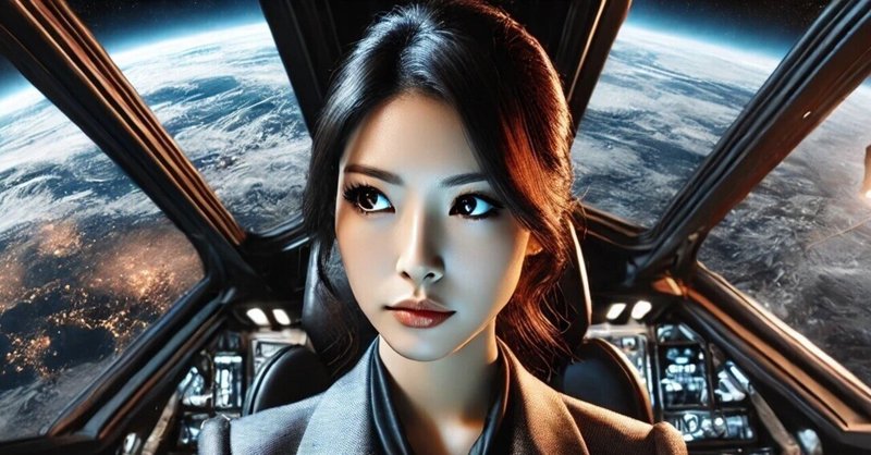 【CG販売】【映画風】宇宙船を操縦する女性