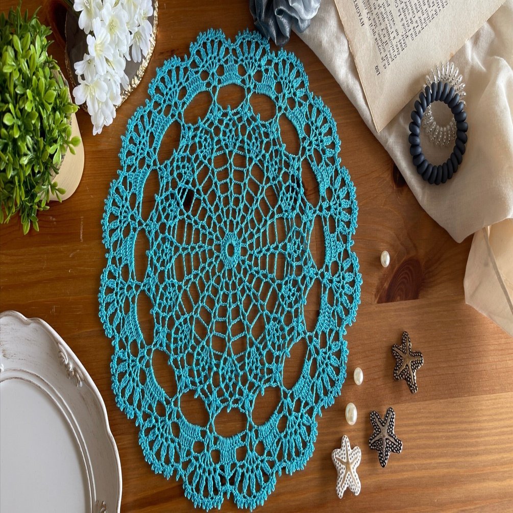 ドイリーの編み方【編み図】#44｜Rieko / Riekoのレース編みレシピ