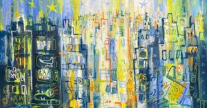 ニューヨークギャラリー　絵画 カム・フライ・ウィズ・ミーNY 3Dアート 大きい ニューヨーク 絵画