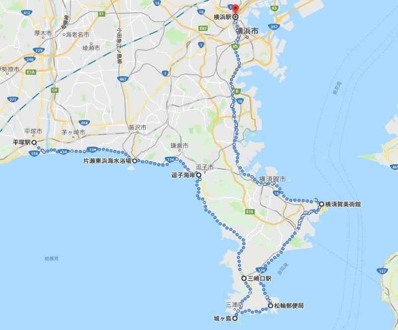 輪行旅2017年12月 三浦半島 1日目 平塚市 三浦市 Takky1124 Note