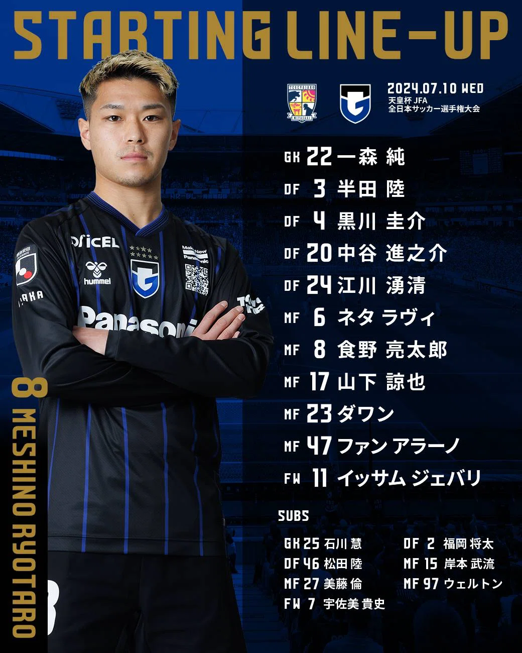 テゲバ】天皇杯3回戦 vs ガンバ大阪（J1）｜ug