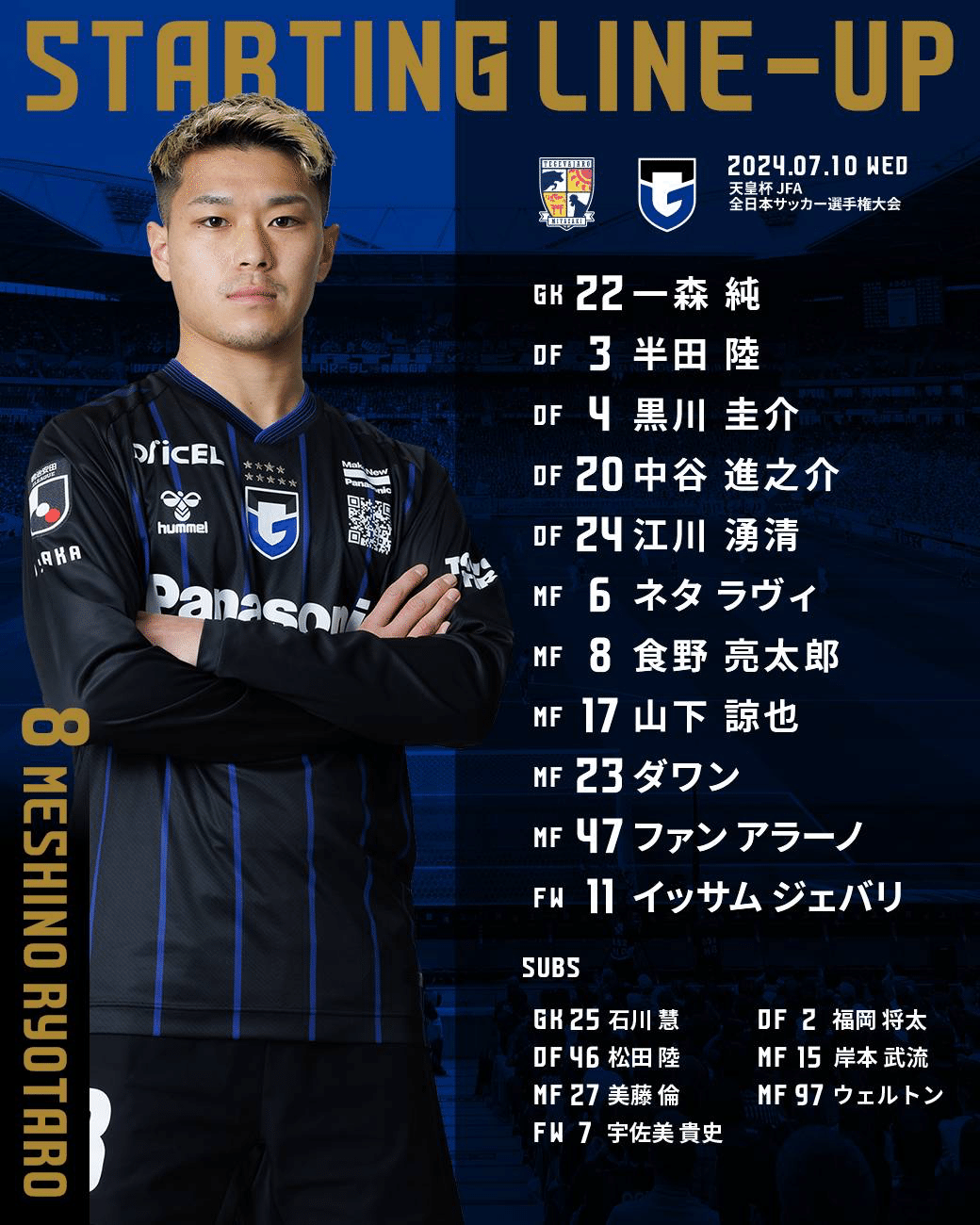 テゲバ】天皇杯3回戦 vs ガンバ大阪（J1）｜ug