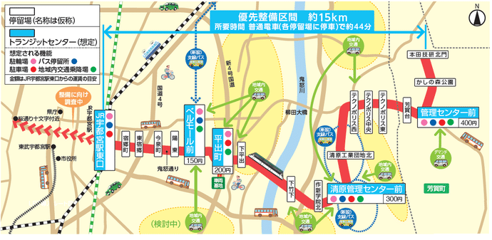 LRT運行ルート_宇都宮市