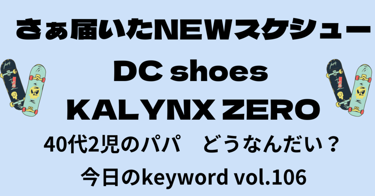 さぁ届いたNEWスケシュー DC shoes KALYNX ZERO 40代2児のパパの さぁ届いたNEWスケシュー DC shoes KALYNX ZERO 40代2児のパパの
