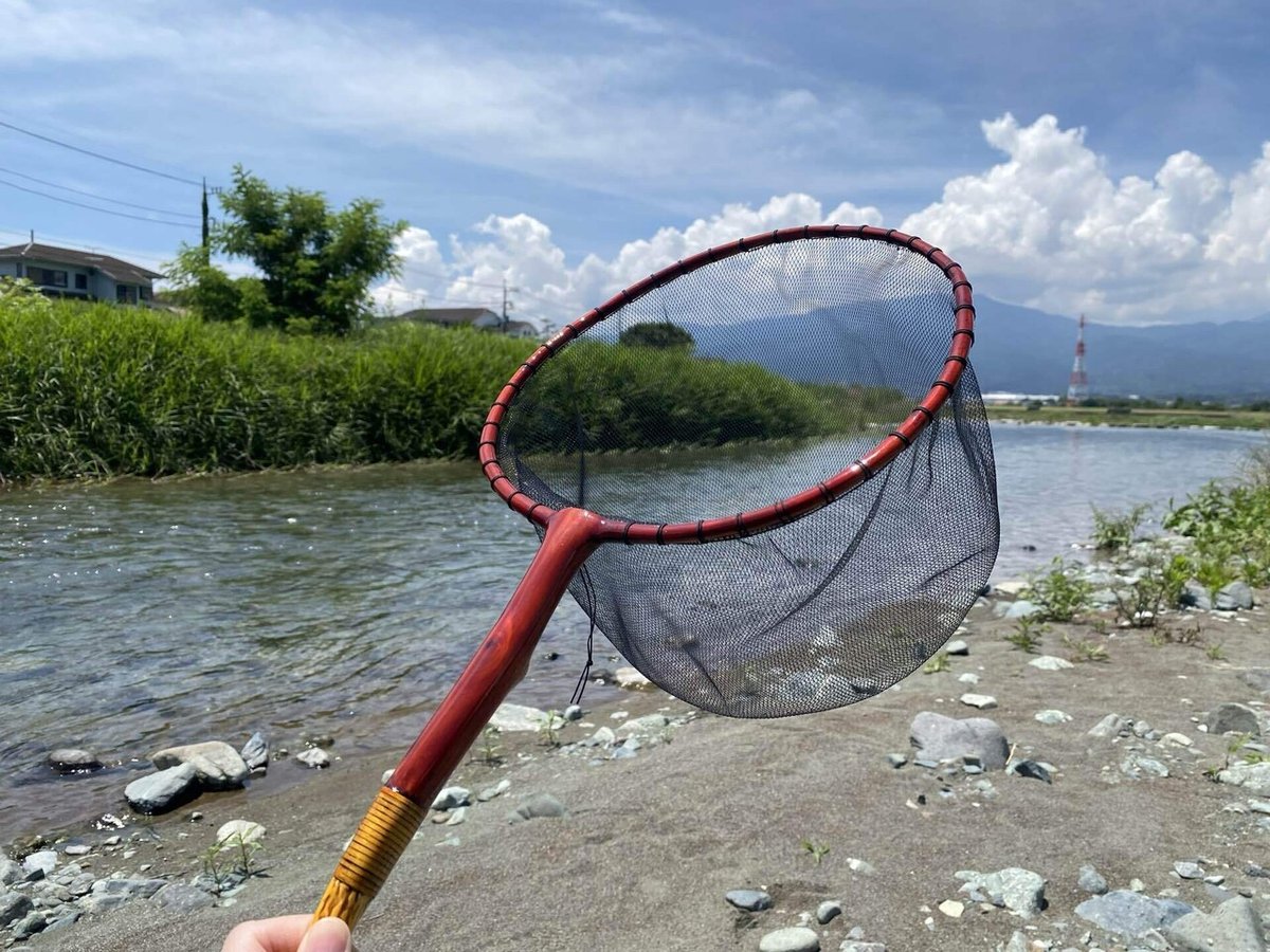 父が自作した天然木の渓流タモに網をつけた話｜🐟海ちゃん🐟 