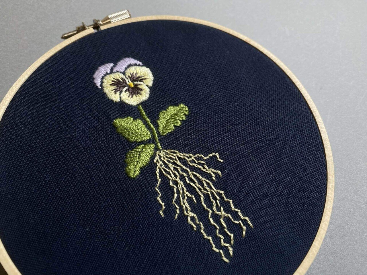 （ 美品 ）「  パンジー  」【  刺繍額 】刺繍画 RIOLISクロスステッチ刺繍キット No.1020 