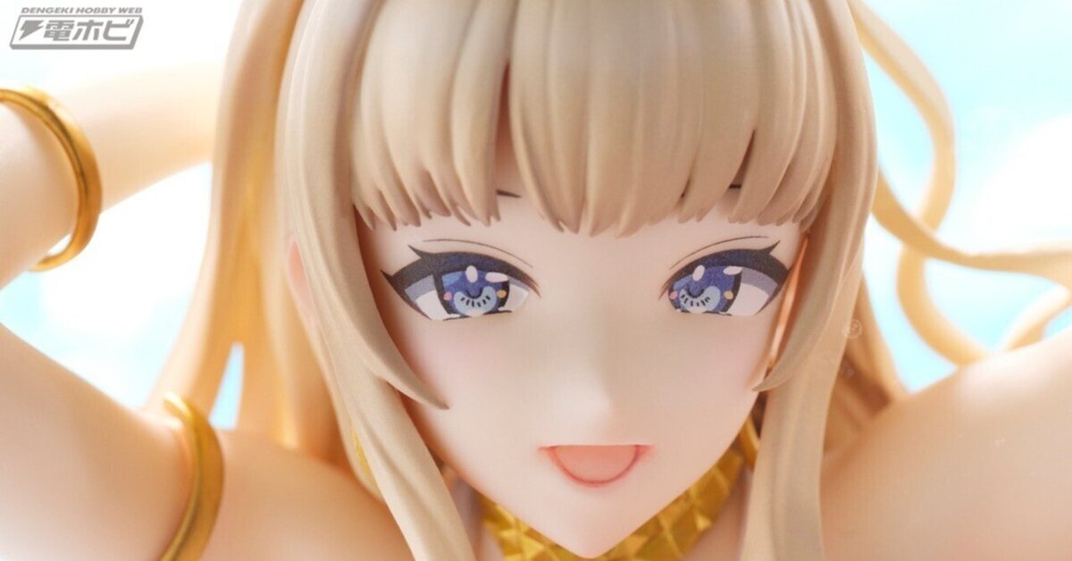 両手を上げた大胆なポーズ＆抜群のプロポーションも再現