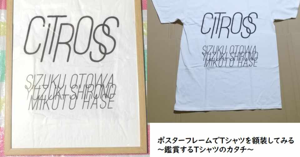 ポスターフレームでtシャツを額装してみる 鑑賞するtシャツのカタチ 戸田ささめ Note