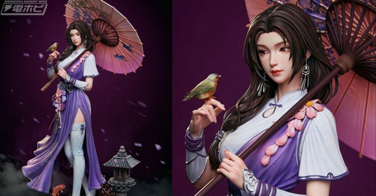 傘をさした可憐な美女！『仙剣奇侠伝』林月如の1/4スケールスタチュー