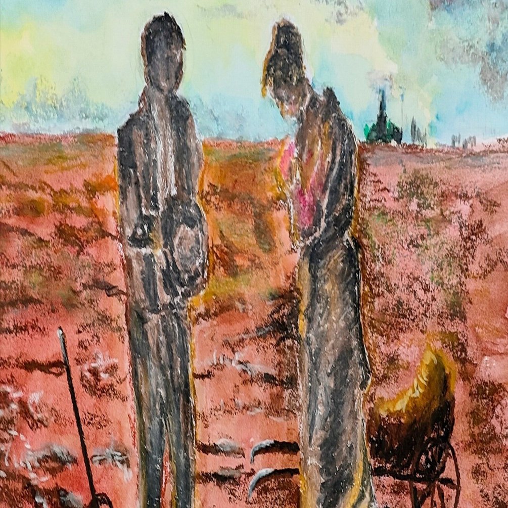 中古 晩鐘 ジャン=フランソワ・ミレー 1859 複製 毎日学校美術館 F25号 学芸美術 画家の心 第68回「ジャン＝フランソワ・ミレー 晩鐘