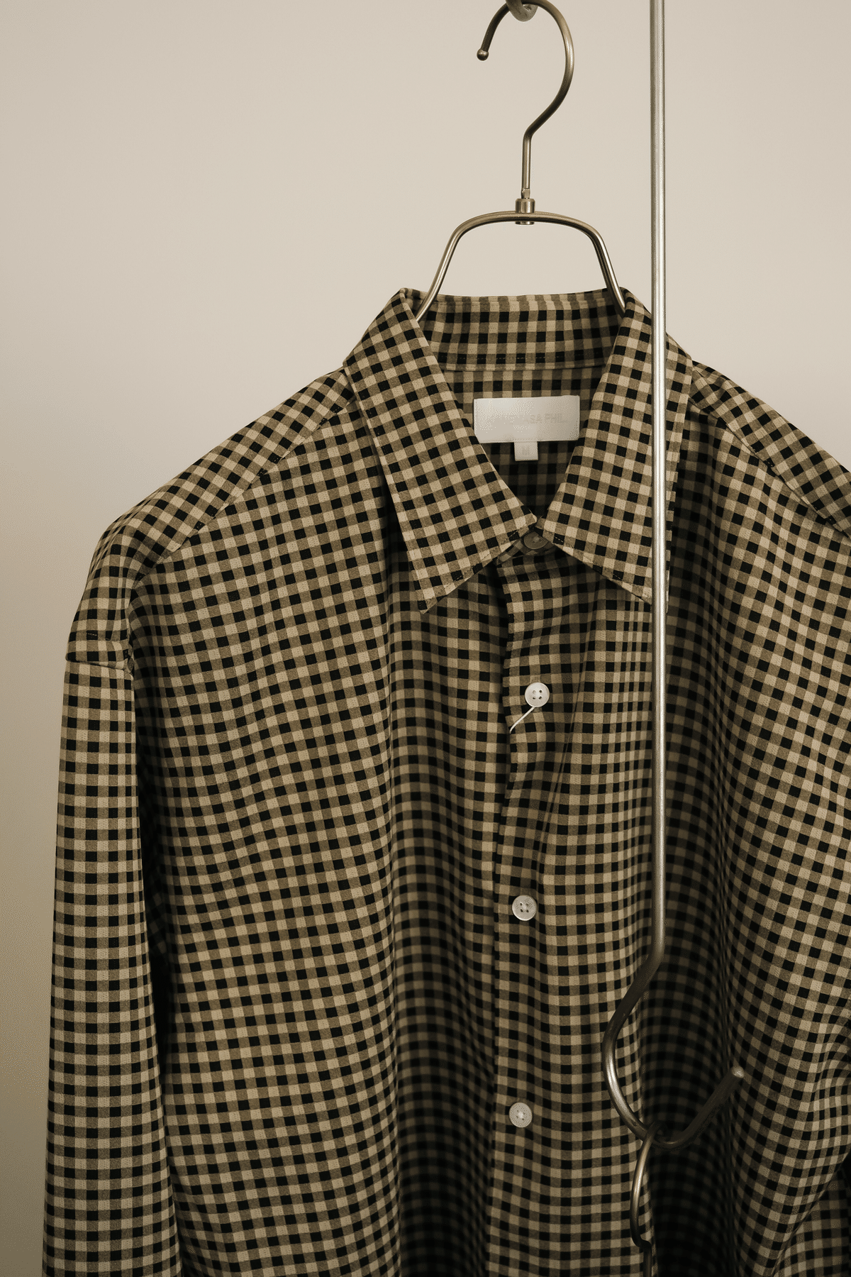 ひし形ベストとギンガムシャツ｜y_s_k117