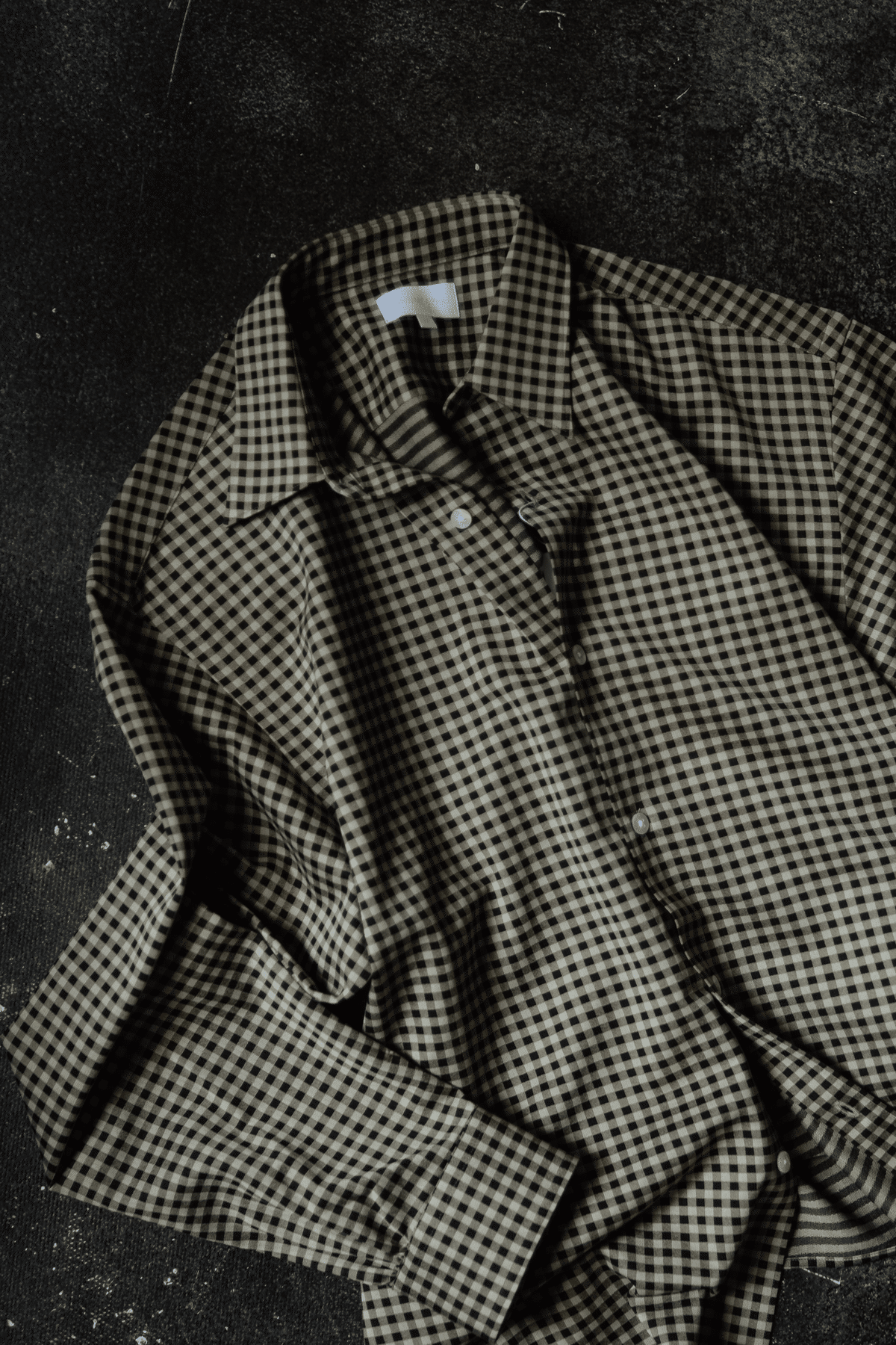 ひし形ベストとギンガムシャツ｜y_s_k117