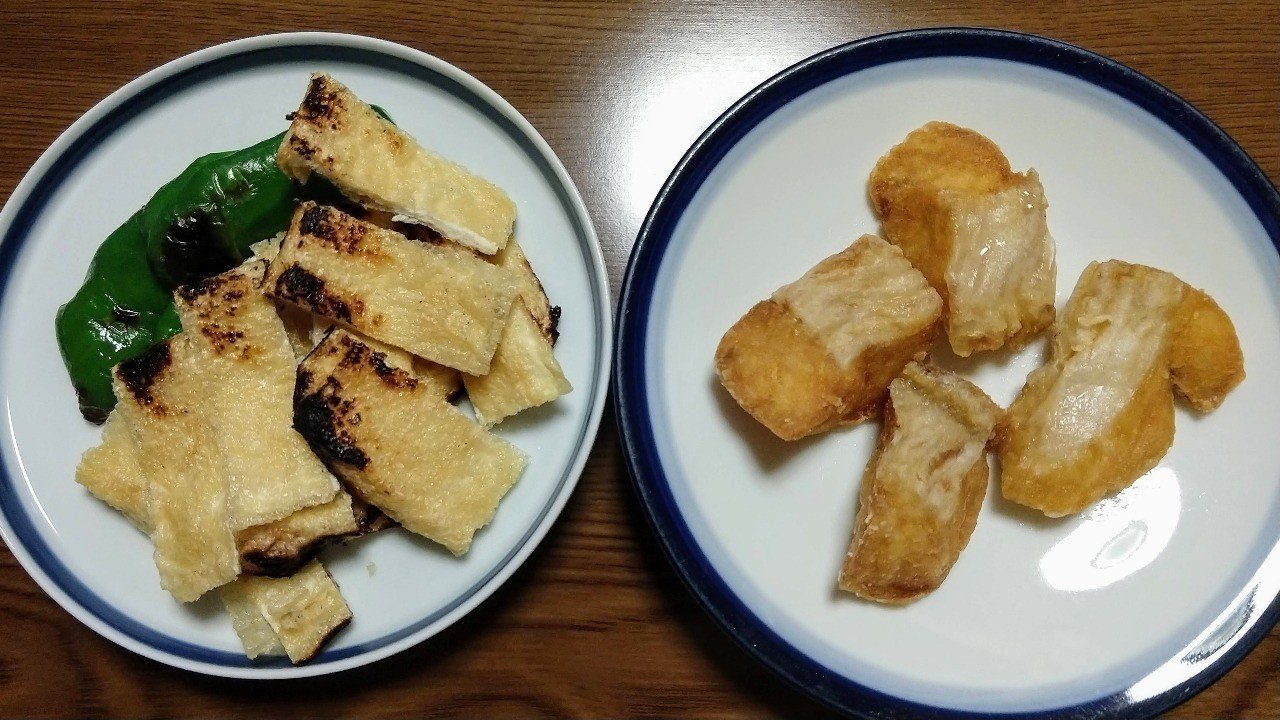 アブラカレイのから揚げ 薄揚げとピーマンの炙り ハラダコオジ Note