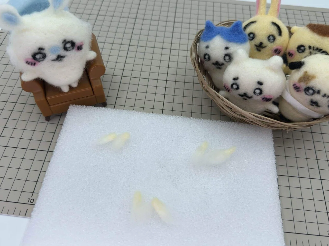 Re；】No.1-3 笑顔のちいかわ 手・足・耳・しっぽを創る【羊毛フェルト