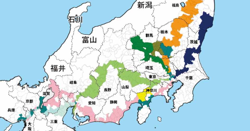 日本の白地図を塗ってみた 2019年8月以降に行った東京 埼玉