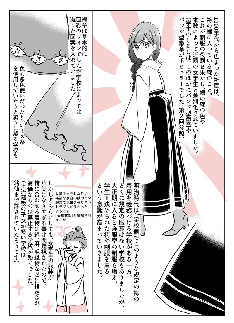 零れ話 女学生の制服アレンジ 伊田チヨ子 Note