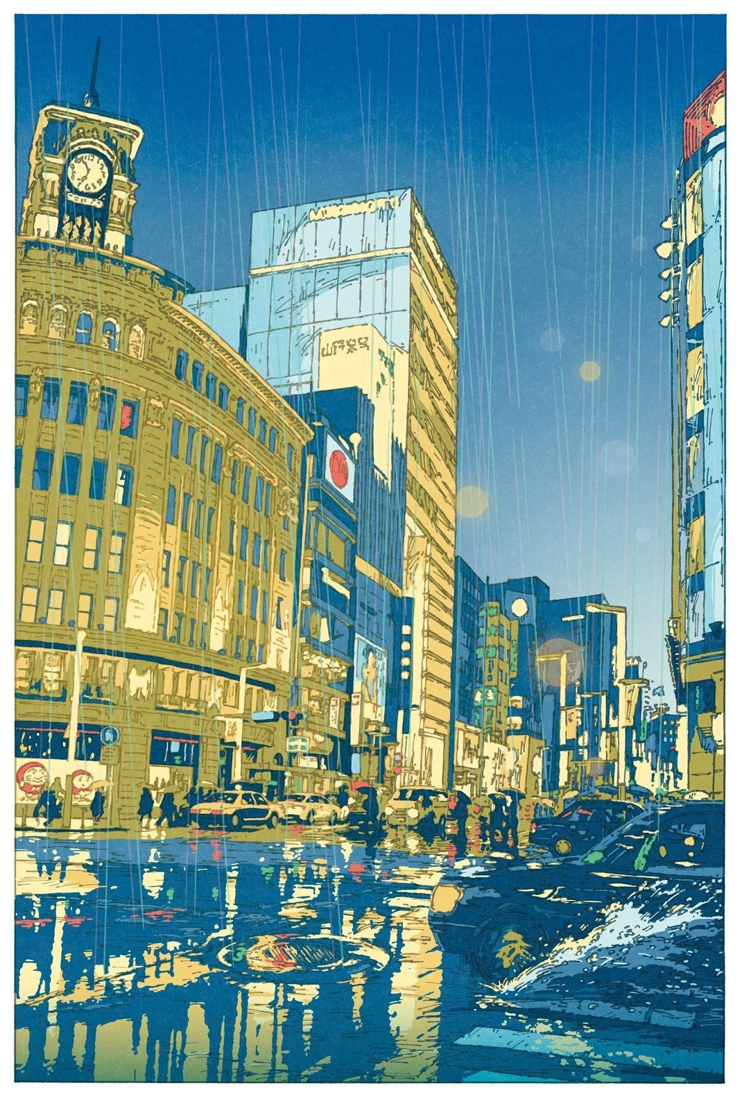 竹久夢二　希少木版画　夏姿　摺師　長尾直太郎　1985（昭和60）年　木製額装品 竹久夢二 希少木版画 夏姿 摺師 長尾直太郎 1985（昭和60）年