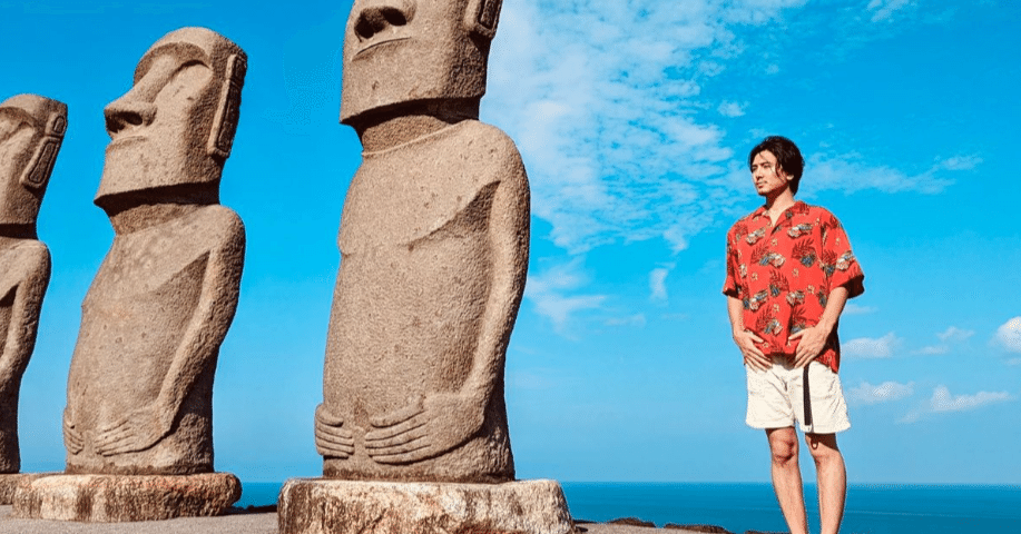 鉄製／男性像。モアイ風。【高さ／約、25cmくらいのものとなります】 宮崎旅日記③たくさんのモアイ像｜カイ