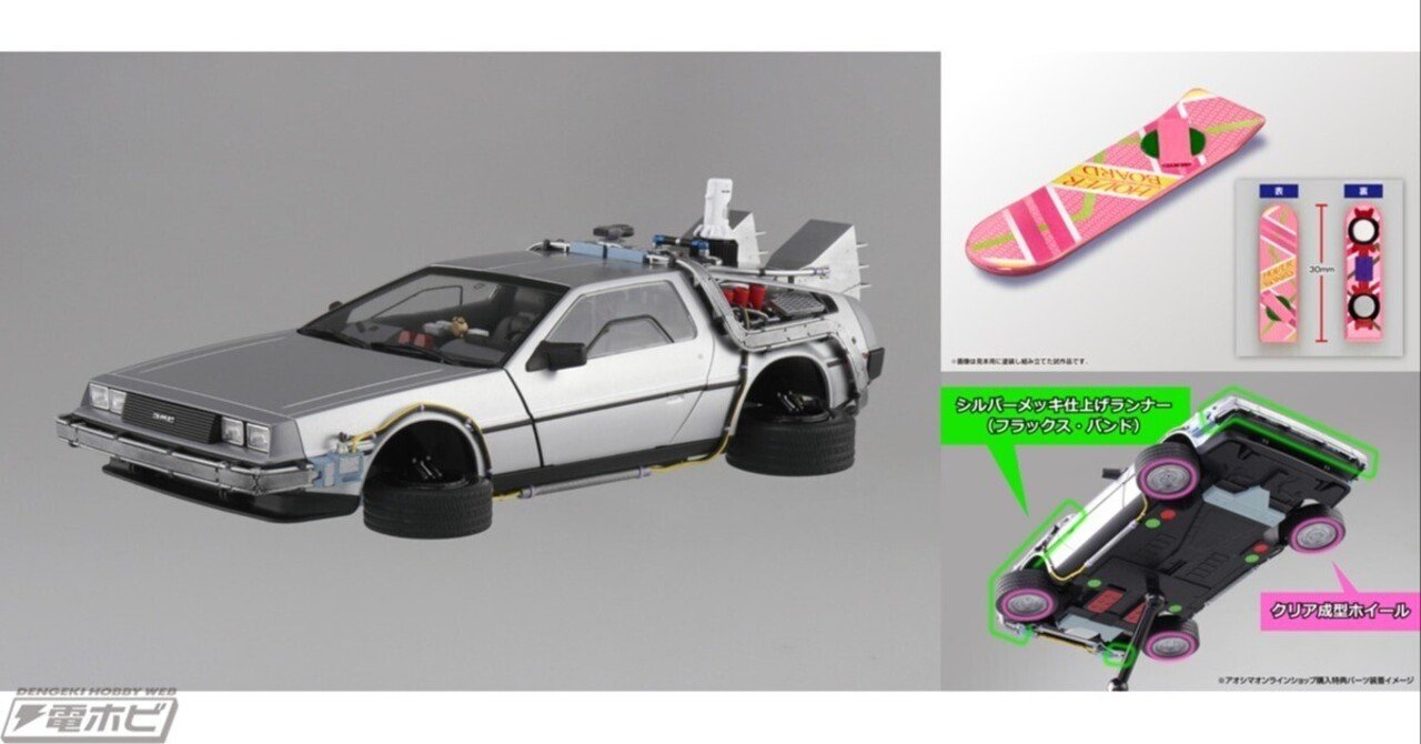 当時物】 バック・トゥ・ザ・フューチャー3 1/24 アオシマ デロリアン