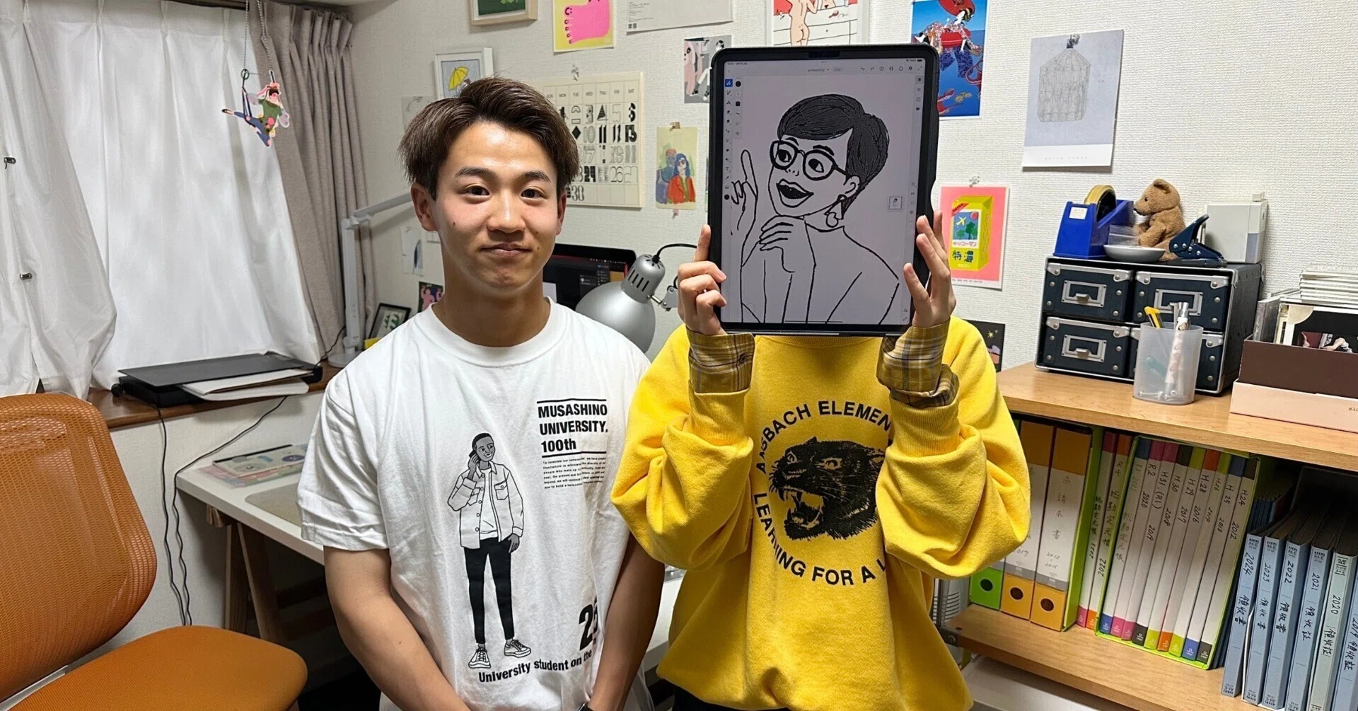 推しを見つけよう！】キャンパスに突如描かれた巨大なイラスト その