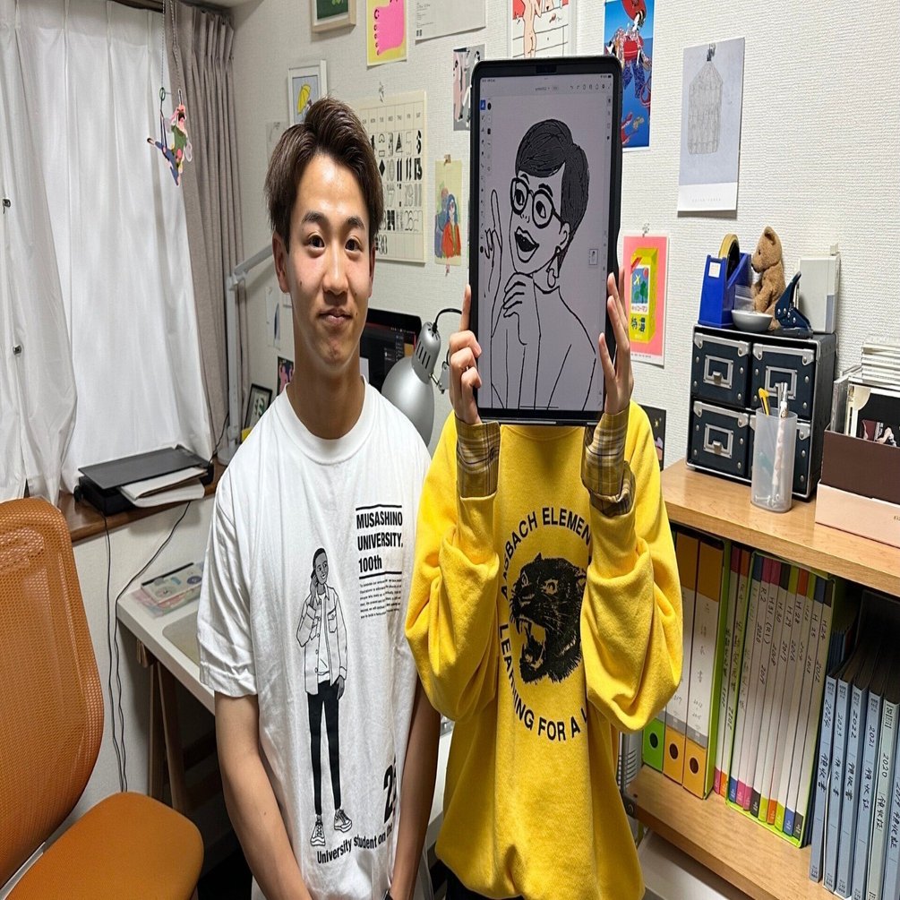 推しを見つけよう！】キャンパスに突如描かれた巨大なイラスト その