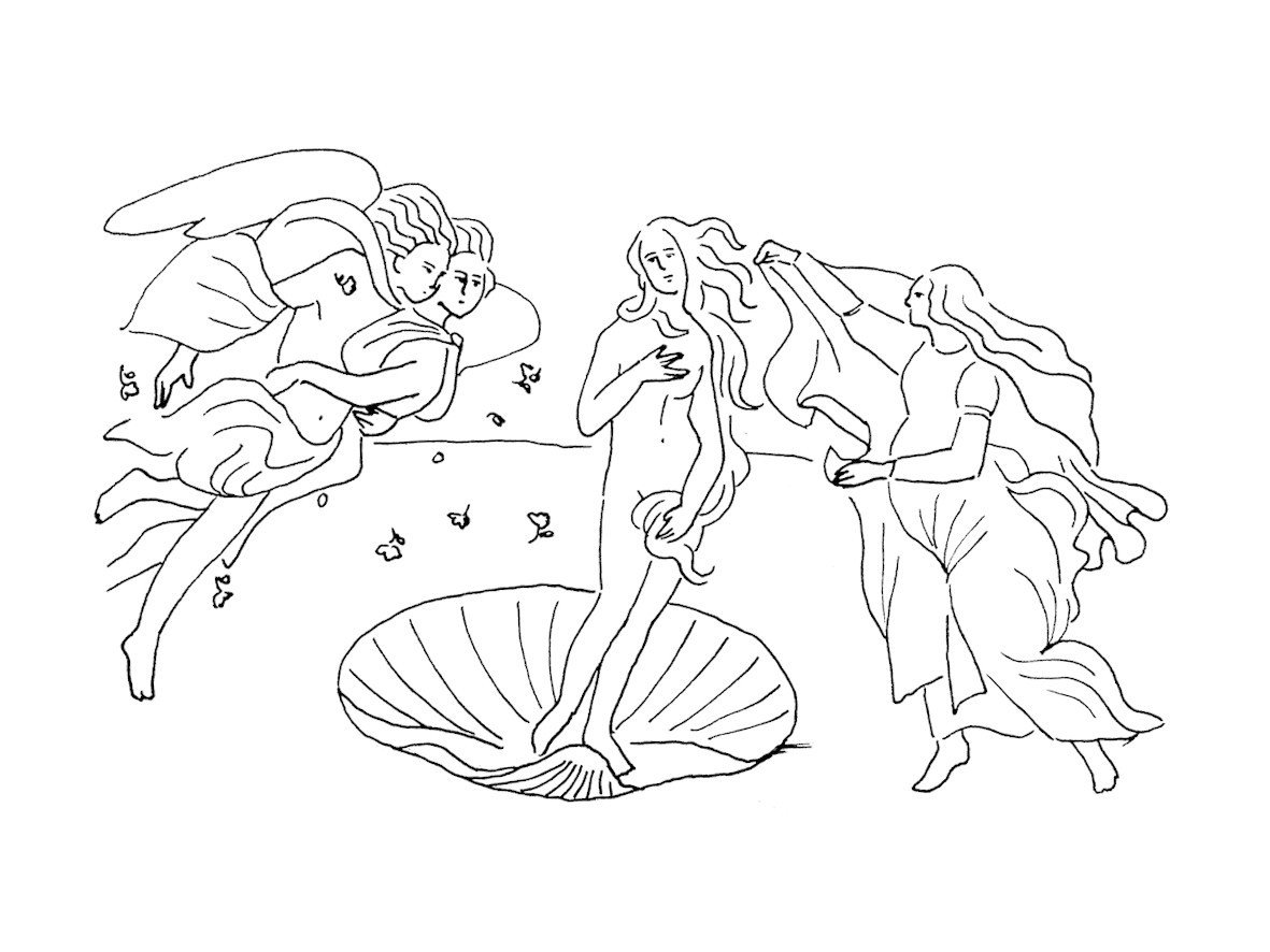 サモトラケのニケとミロのヴィーナスの習作 大きい 