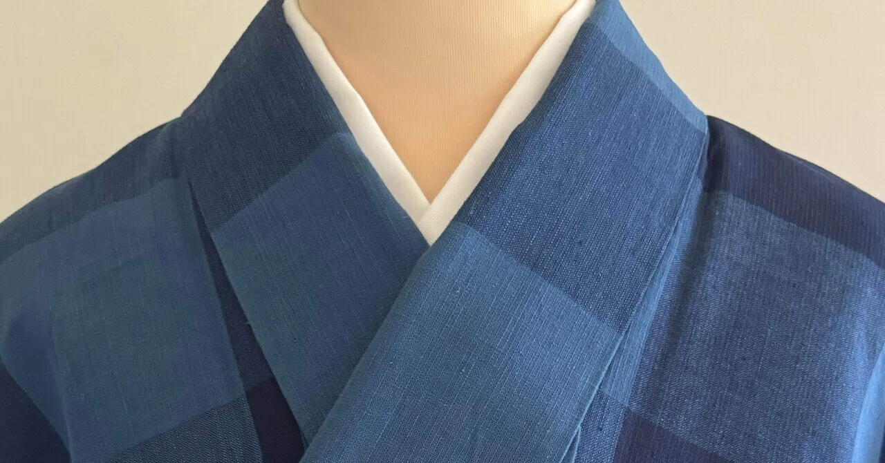 片貝木綿弁慶格子単衣着物｜夢吉きもの