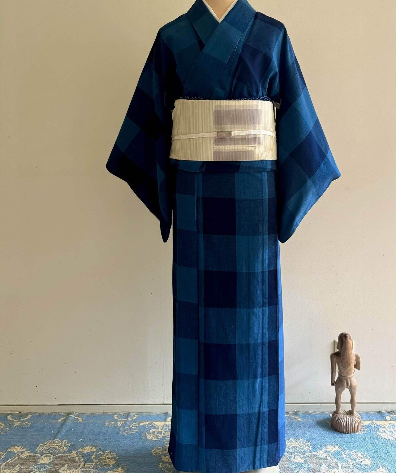 片貝木綿弁慶格子単衣着物|夢吉きもの 片貝木綿弁慶格子単衣着物|夢吉きもの