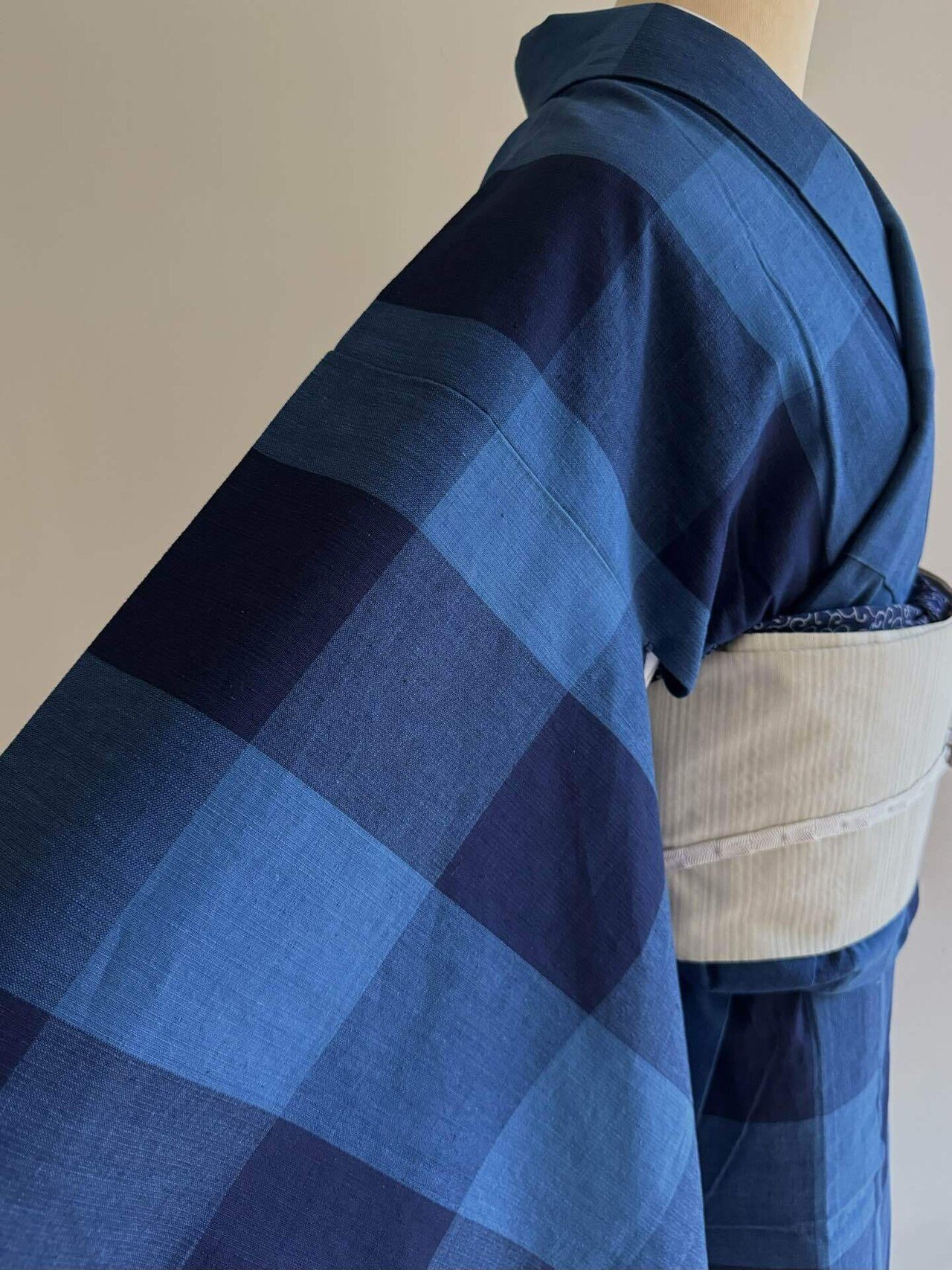 片貝木綿弁慶格子単衣着物｜夢吉きもの