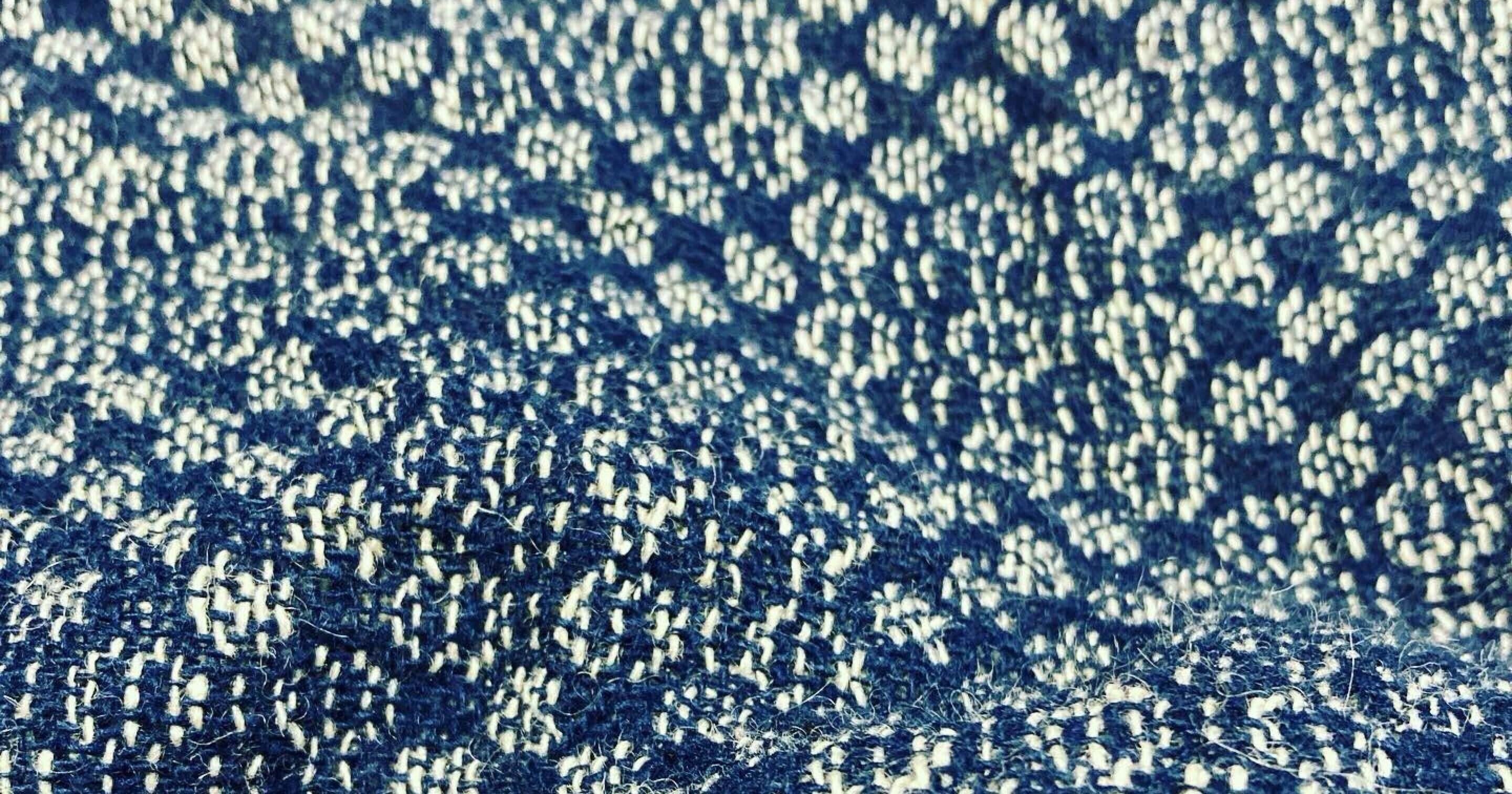 青と緑のストライプ 織物ランナー、裂織 青と緑のストライプ 織物ランナー、裂織 オリキジ / C0492 黒×青