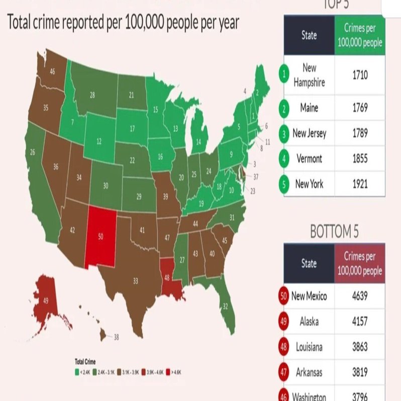 アメリカ、犯罪率マップ、地図、米国への旅行の参考に｜日本一周、世界一周 もふP