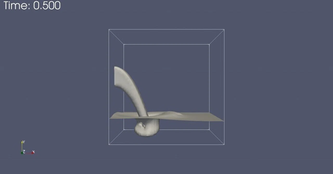 OpenFOAMのinterFoam,codeStreamで断続的に水を注ぐシミュレーションにトライ|豆腐メンタルな豆腐