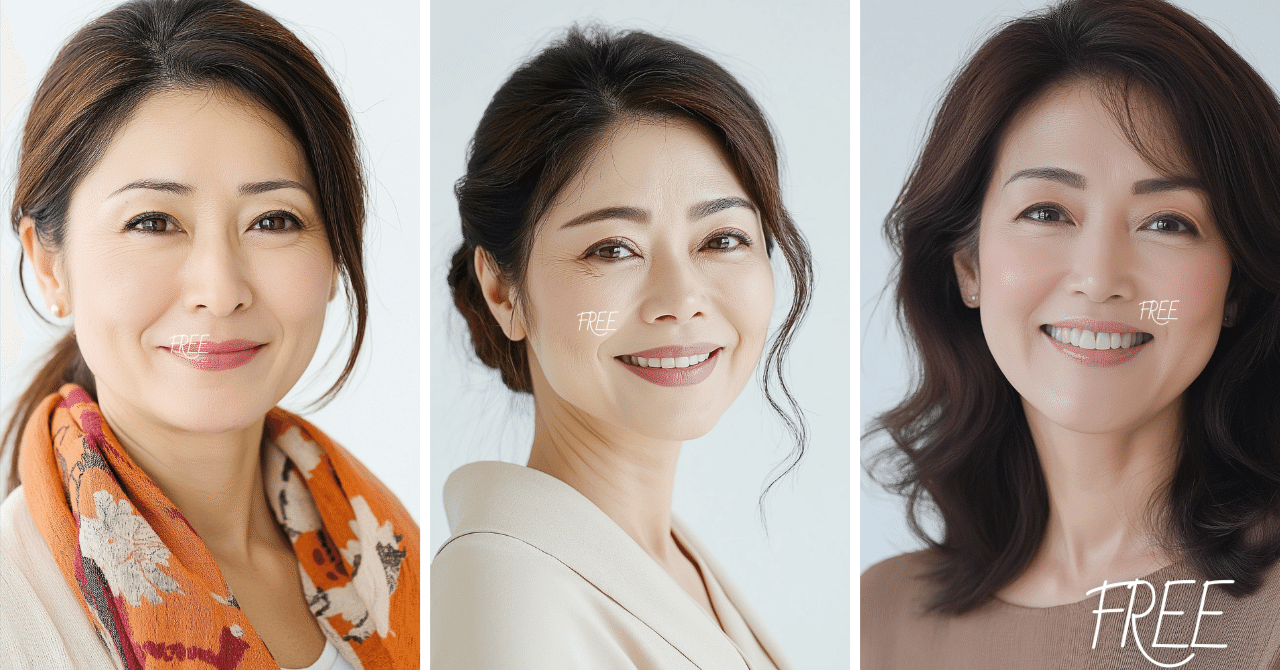 貧乳熟女画像掲示板 【30〜50代】「美肌の大人女性」の素材4枚セット｜美容・健康・アンチエイジング・アイキャッチ・広告・ホームページのイメージ画像に｜FREE｜FREE｜”美容・女性専門”素材サイト