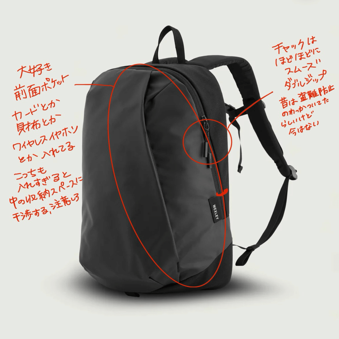 ブランドからお金もらわずにWEXLEY STEM BACKPACKの良さを宣伝する人