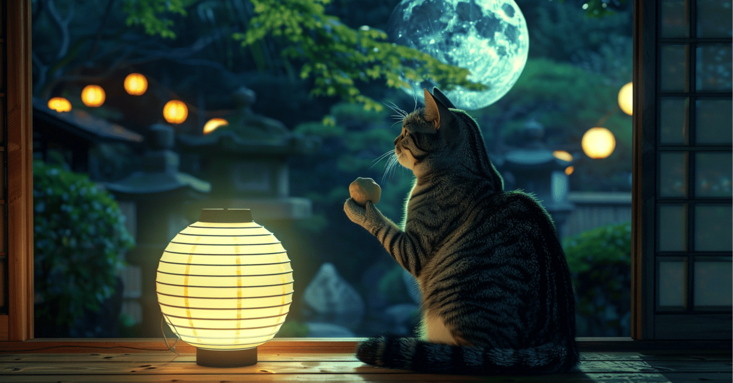 ねこ お月見にゃ🐾｜odyssey617