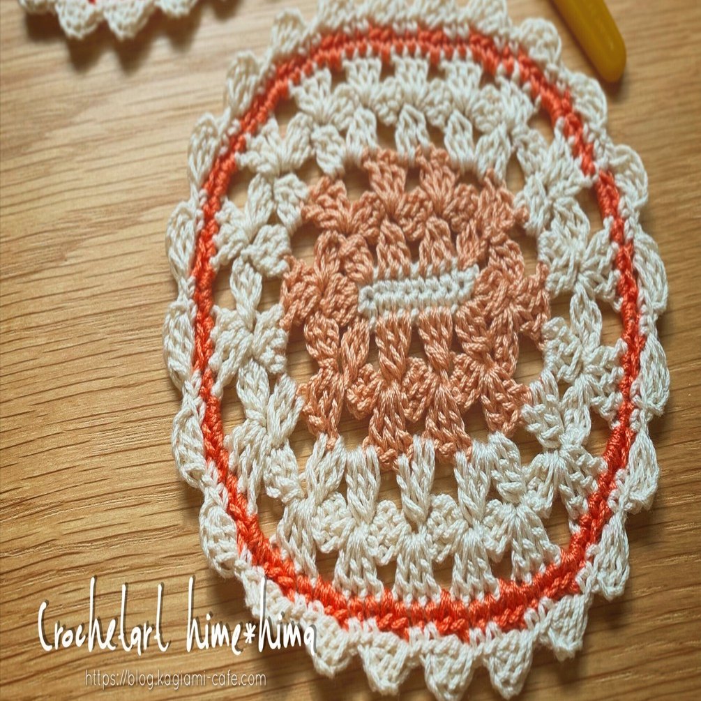 コースターサイズ楕円形ドイリー(#note_001)｜hime*hima / レース編み