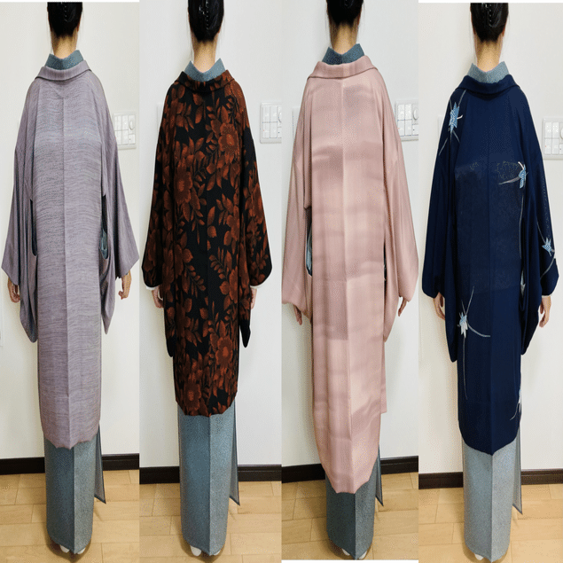 羽織丈を比較する / 身長158㎝女性｜日本の着物仕立て処 菊瓢 Kikuhisago