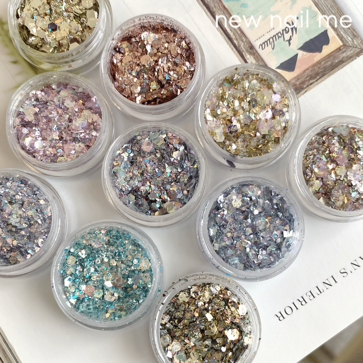 約1000個！！超大量まとめ売り♡エナメルチャームMIX♡詰め合わせ♡大容量！ NEW!【グリッター】シャインMIXグリッターⅡ 六角ホログラム入り